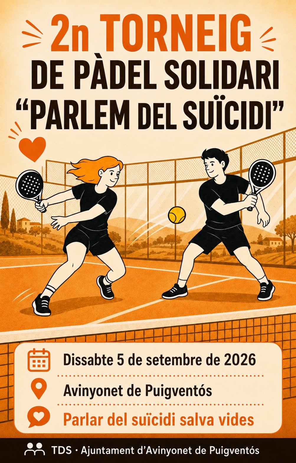 Cartell del 2n Torneig de Pàdel Solidari «Parlem del Suïcidi»